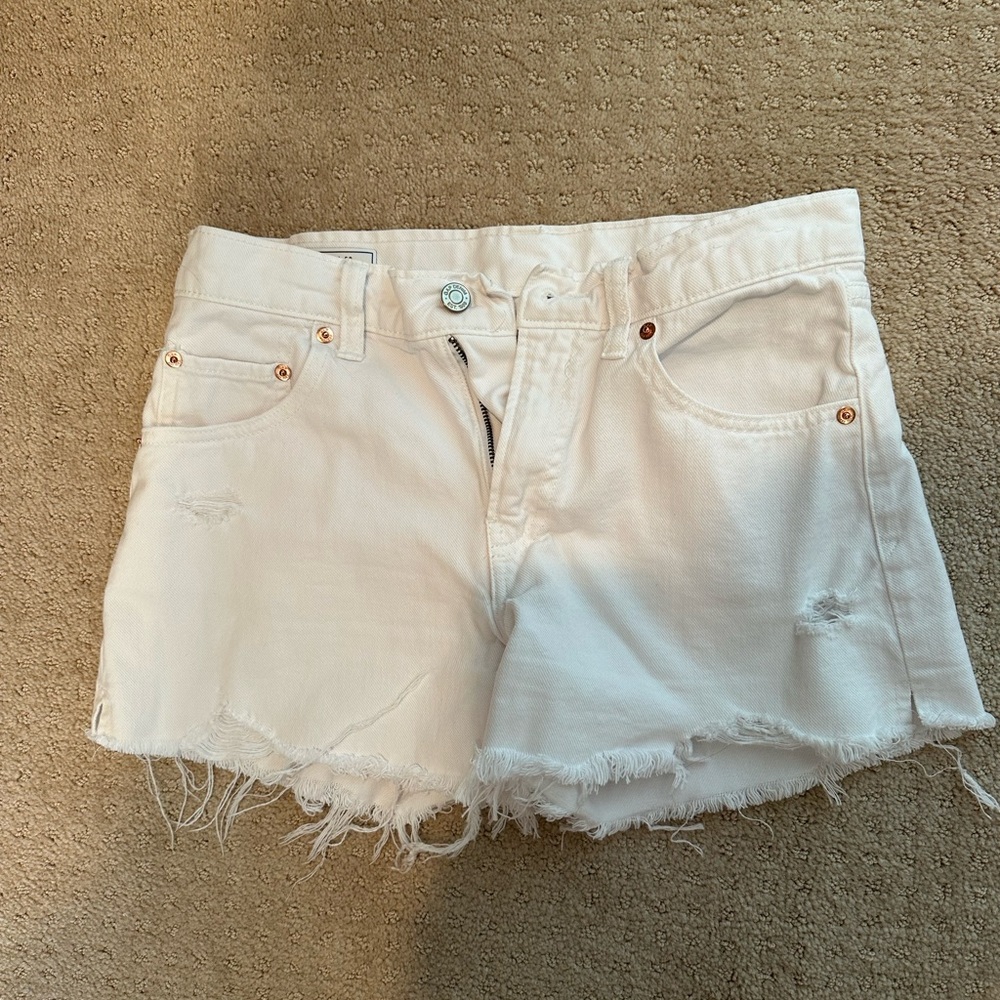 GAP White Frayed Jean Shorts